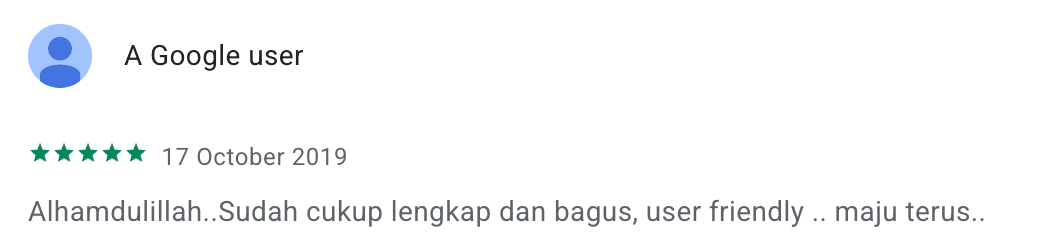 Cuplikan ulasan pengguna Google Play nomor 12 untuk Zikir Indonesia