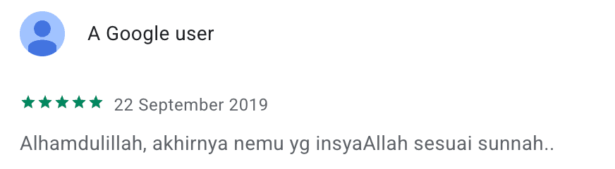 Cuplikan ulasan pengguna Google Play nomor 18 untuk Zikir Indonesia