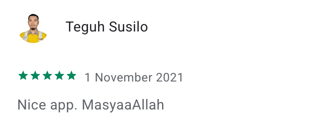 Cuplikan ulasan pengguna Google Play nomor 5 untuk Zikir Indonesia