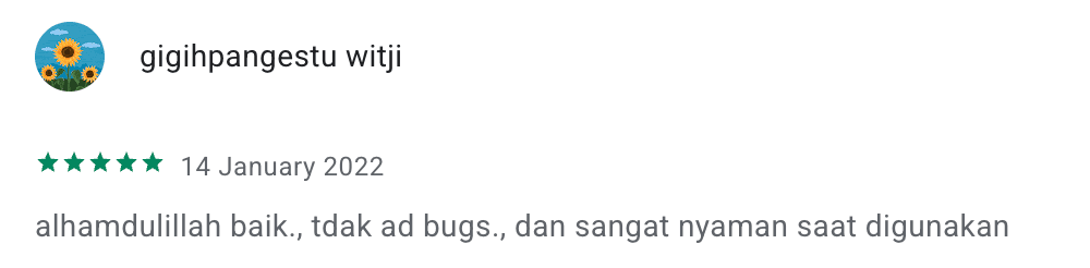 Cuplikan ulasan pengguna Google Play nomor 8 untuk Zikir Indonesia